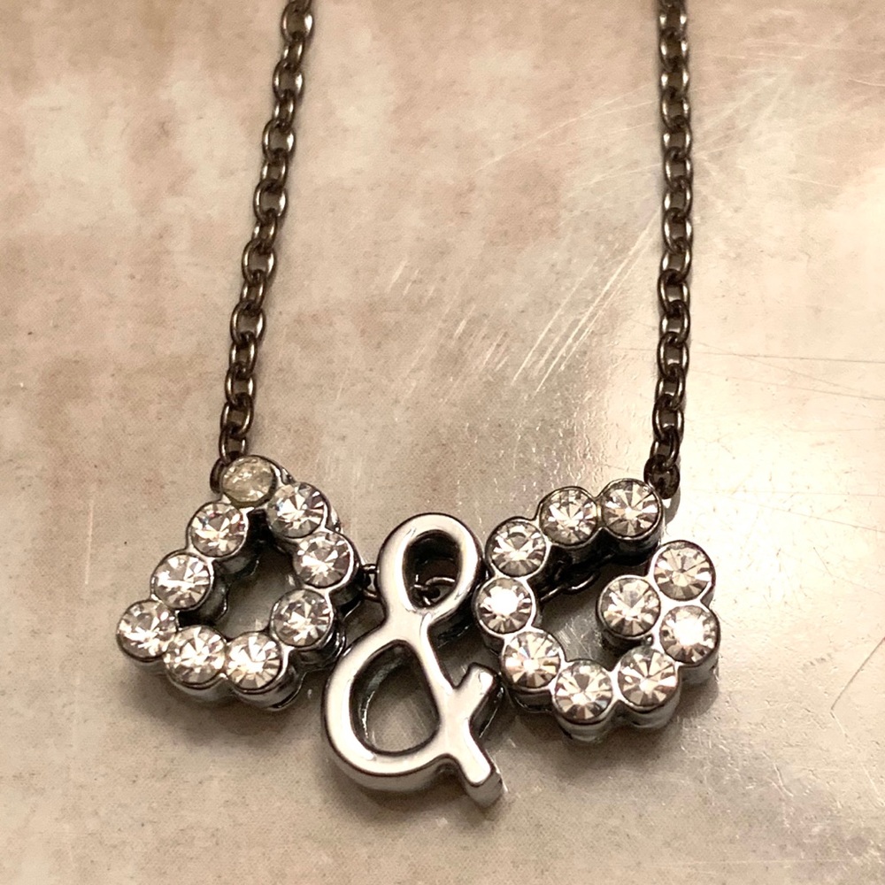 “D&G” Charm Jewelled Silver Necklace